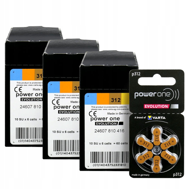 Batteries VARTA Power One Evolution 312 / PR41 - 180 pieces - 3 boxes