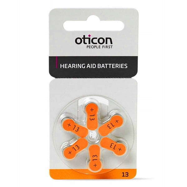 Batteries for Hearing Aid OTICON 13 - set of 60 pieces. Packaging status original