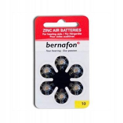 Batteries for Hearing Aids Bernafon 10 - 1 Leaf (6 Pieces Battery)