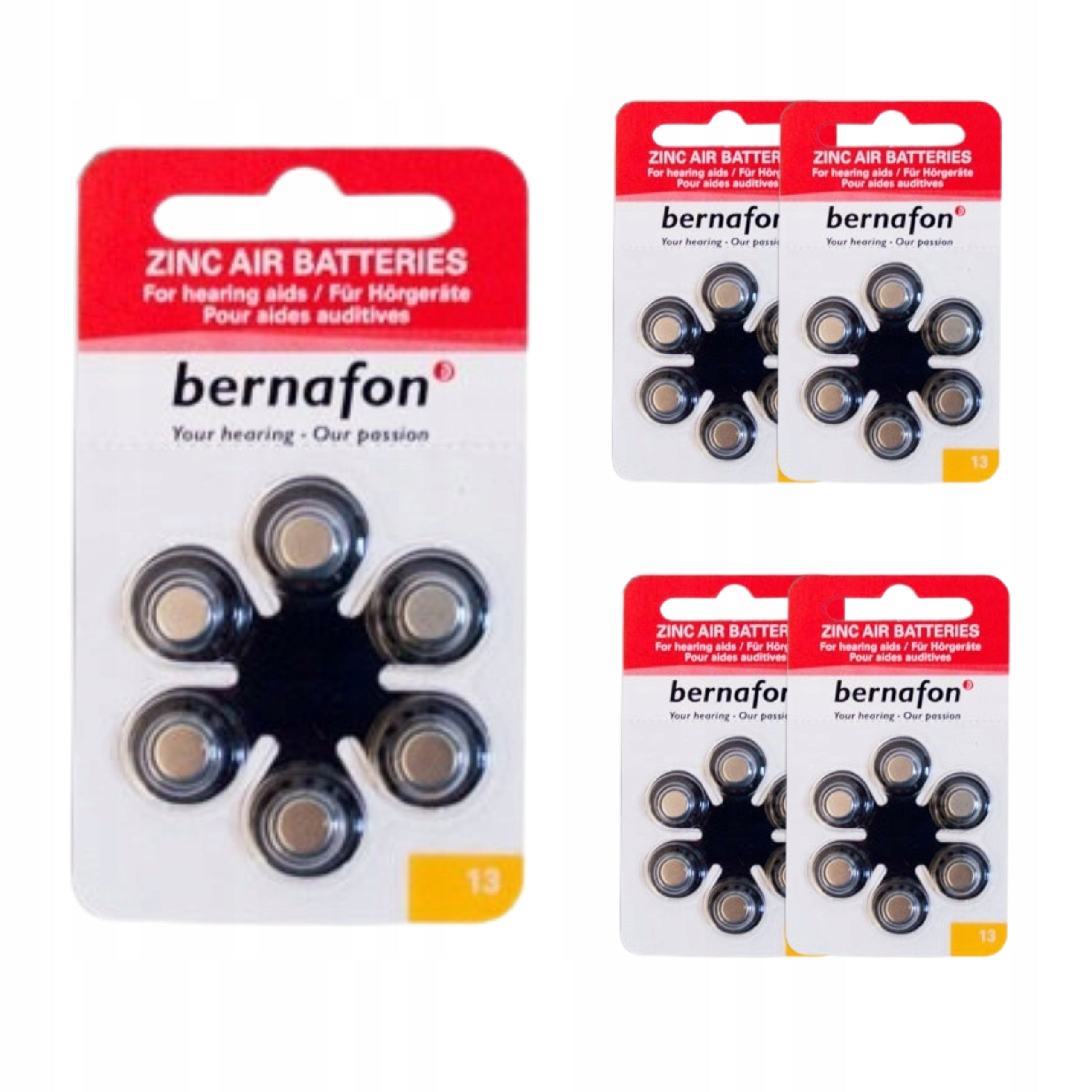Batteries for Hearing Aids Bernafon 13 - 5 Leaves (30 Pieces Battery)