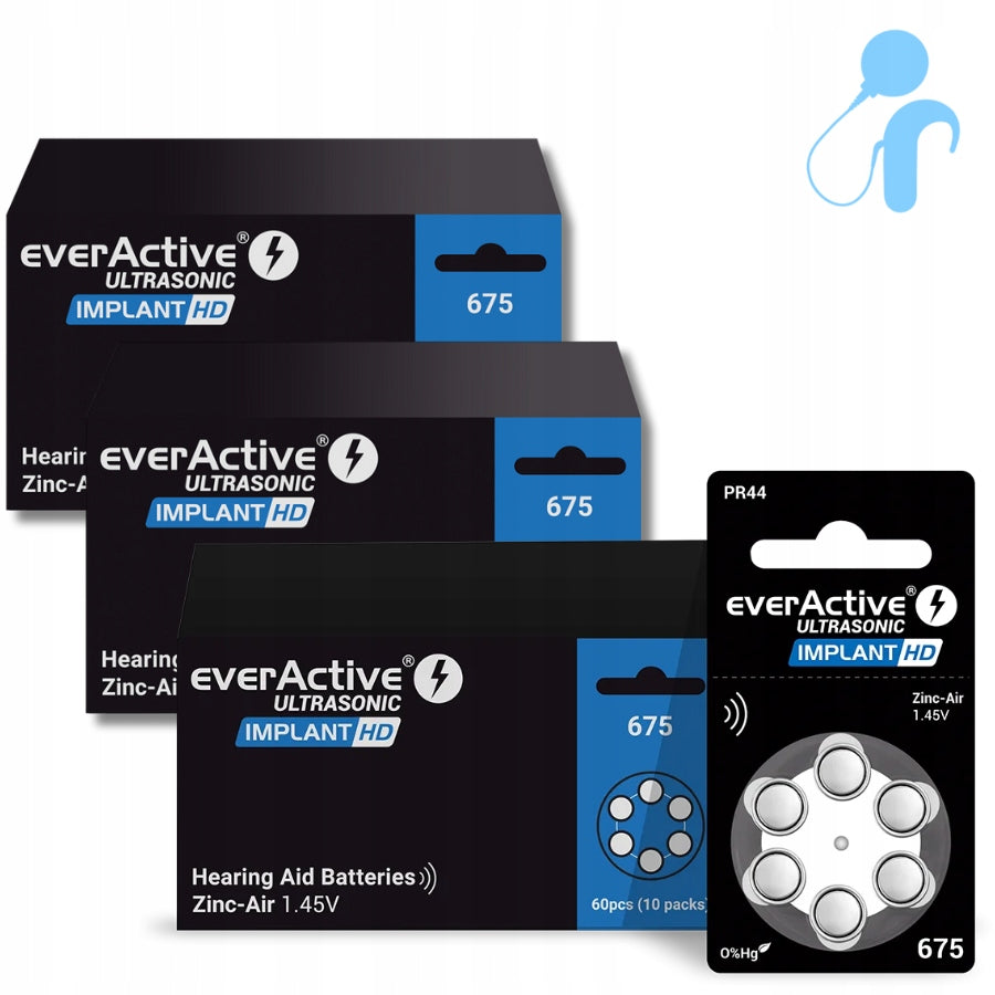 Batteries x180 everActive ULTRASONIC IMPLANT HD 675