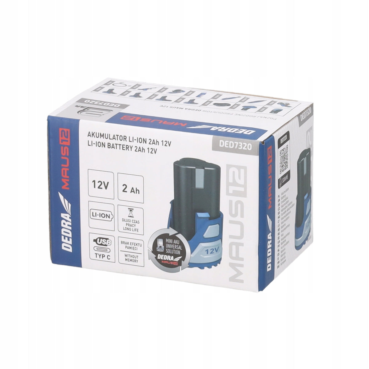 Battery, 2.0Ah 12V Li-Ion Battery, Dedra Maus DED7320 Manufacturer code DED7320