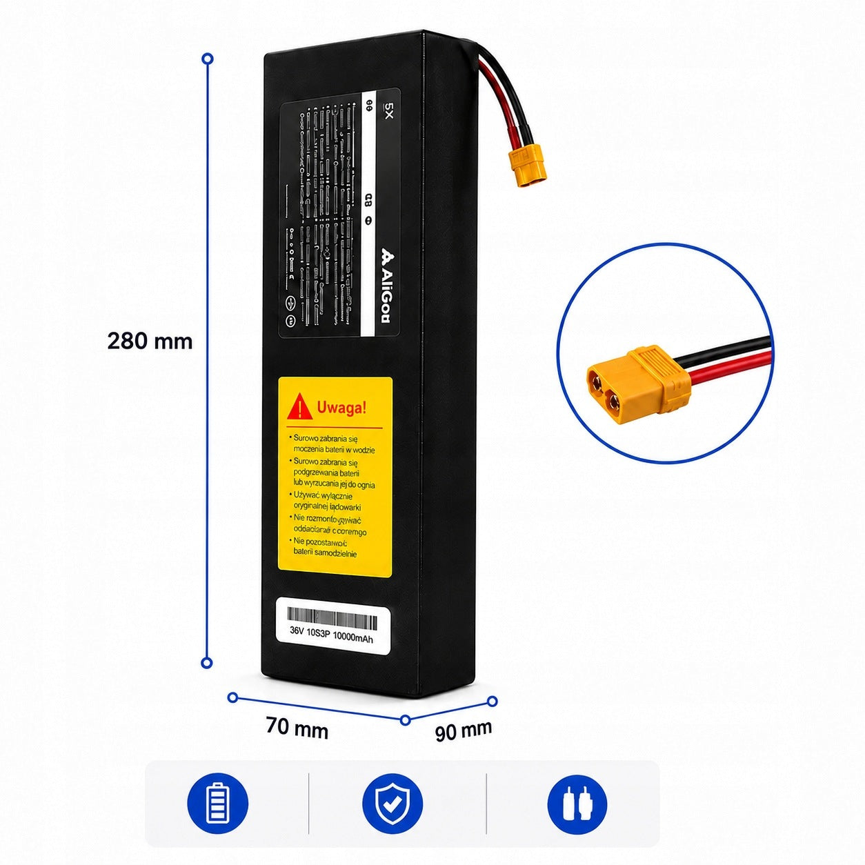 Battery 36V 10S3P XT60 10000mAh for Xiaomi M365 Pro2 Ninebot G30 storage PL Manufacturer code 36V-10s3p-10Ah-XT60-1