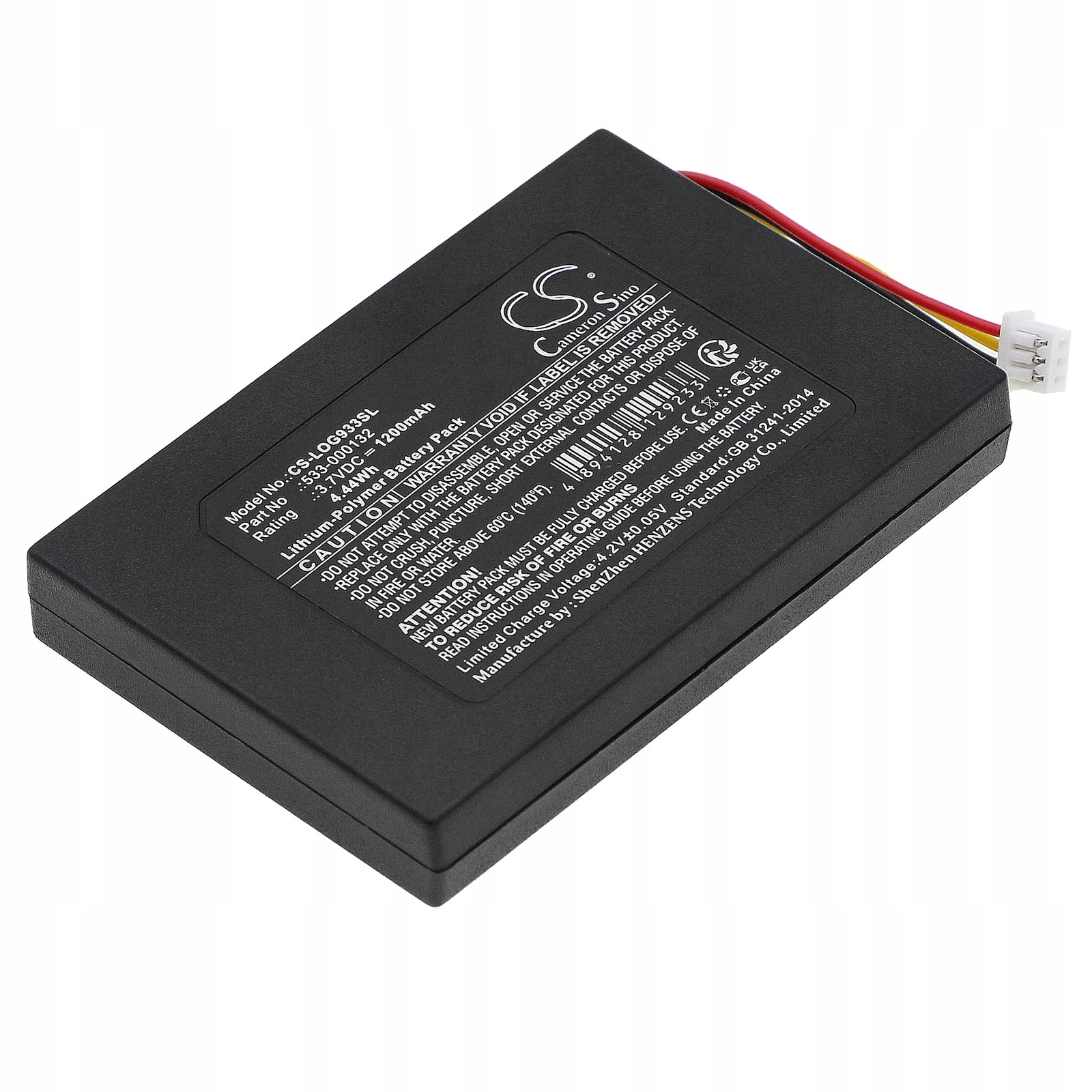 Battery 533-000132 for Logitech G533 G633 G635 G933 G935 1200mAh