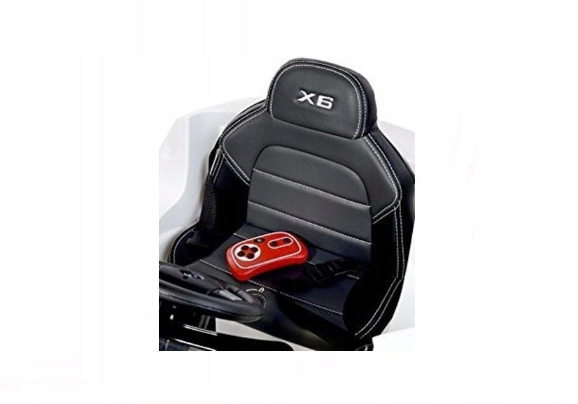 Battery Car BMW X6 White Leather, EVA Brand LEAN Toys