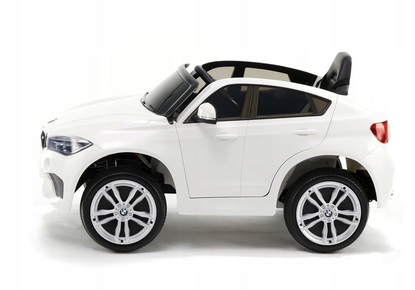 Battery Car BMW X6 White Leather, EVA
