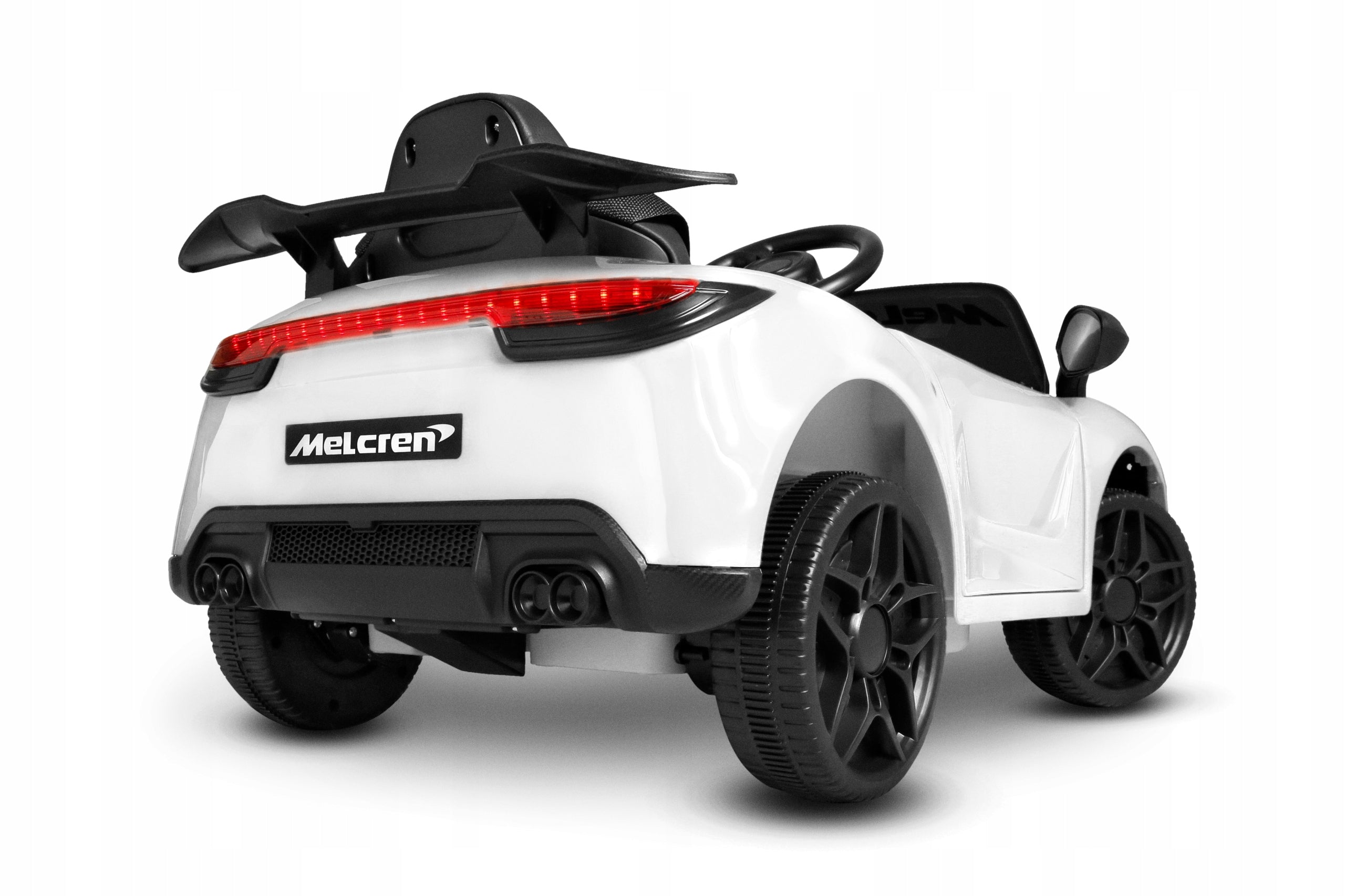 Battery Car MC White Remote Control Rocker LEDs Leather Spoiler joy4kids auto Brand Joy4kids