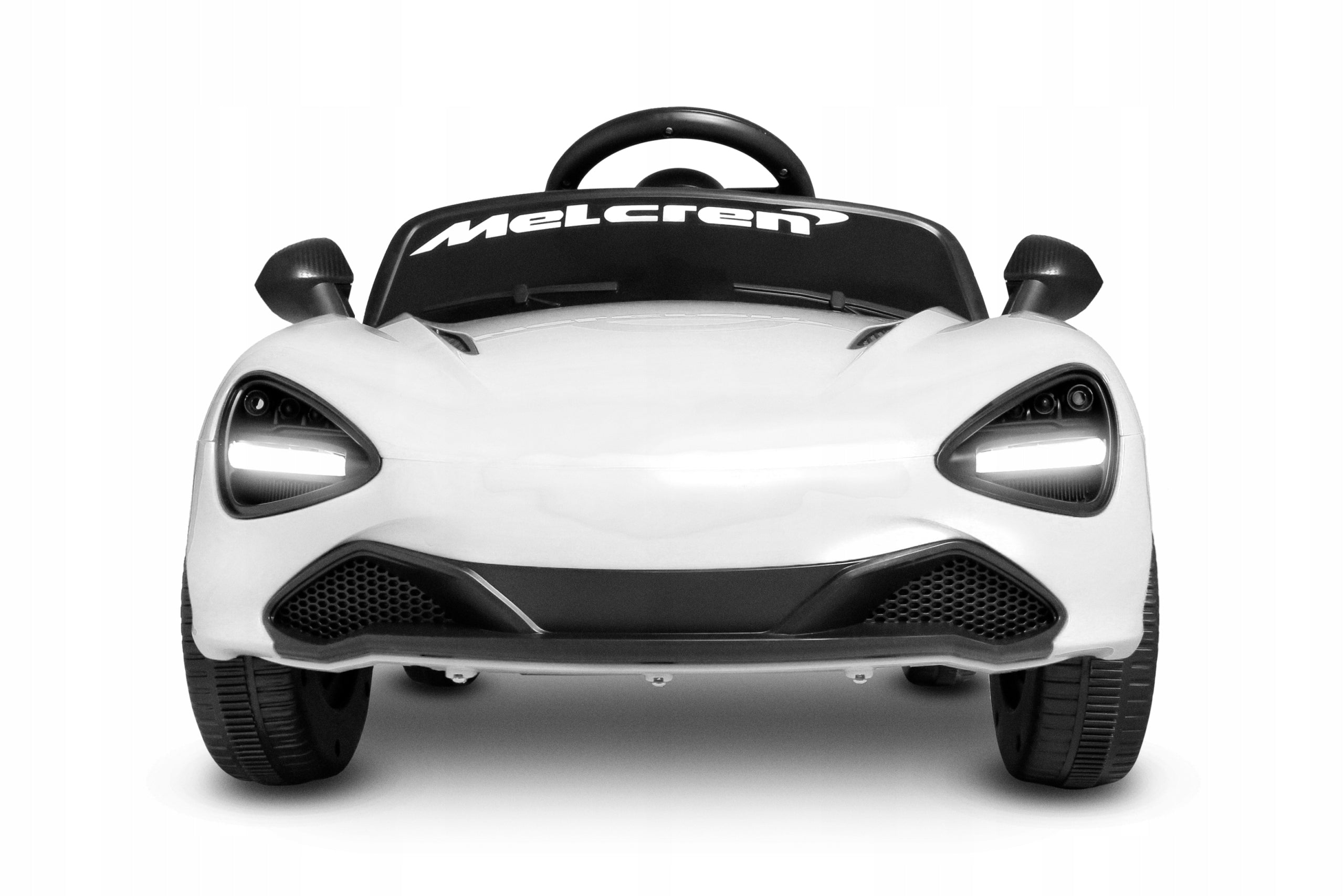 Battery Car MC White Remote Control Rocker LEDs Leather Spoiler joy4kids auto Kid's age 3＋ years
