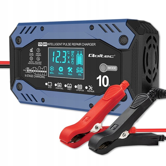 Battery Charger Rectifier with Repair Function 12-24V 10A LCD Strong