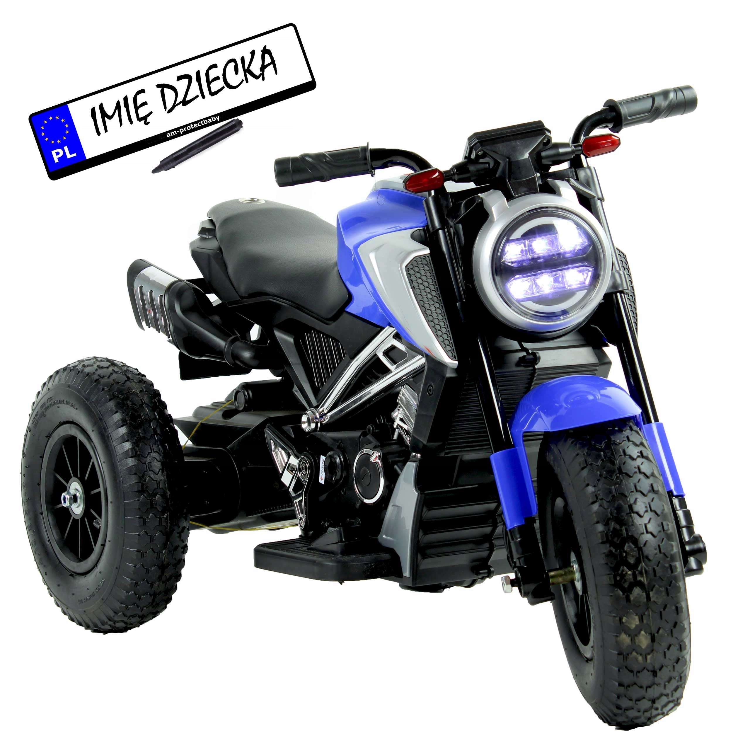 Battery Motor For Kids 2 Motors + Pumped Wheels Leather + Leds