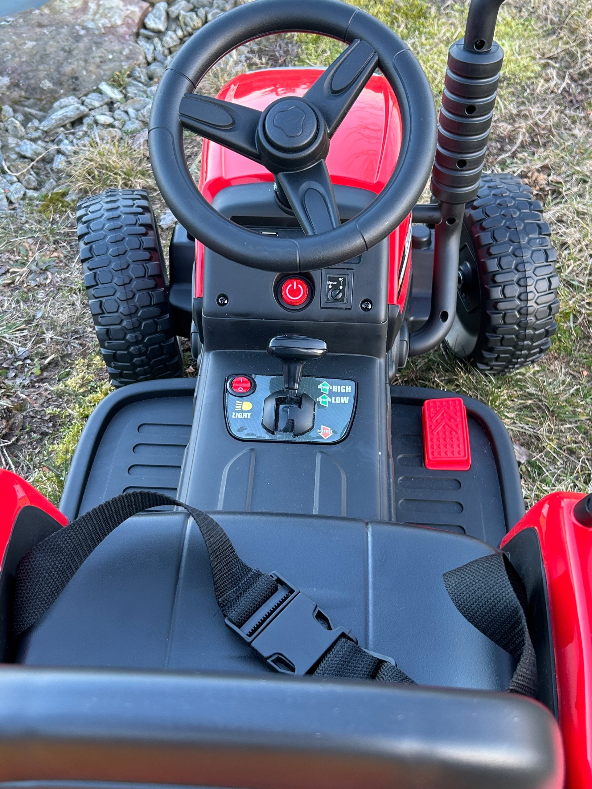 Battery Tractor with Trailer Pilot 12V Soft Wheels BLOW Red Brand Ramiz