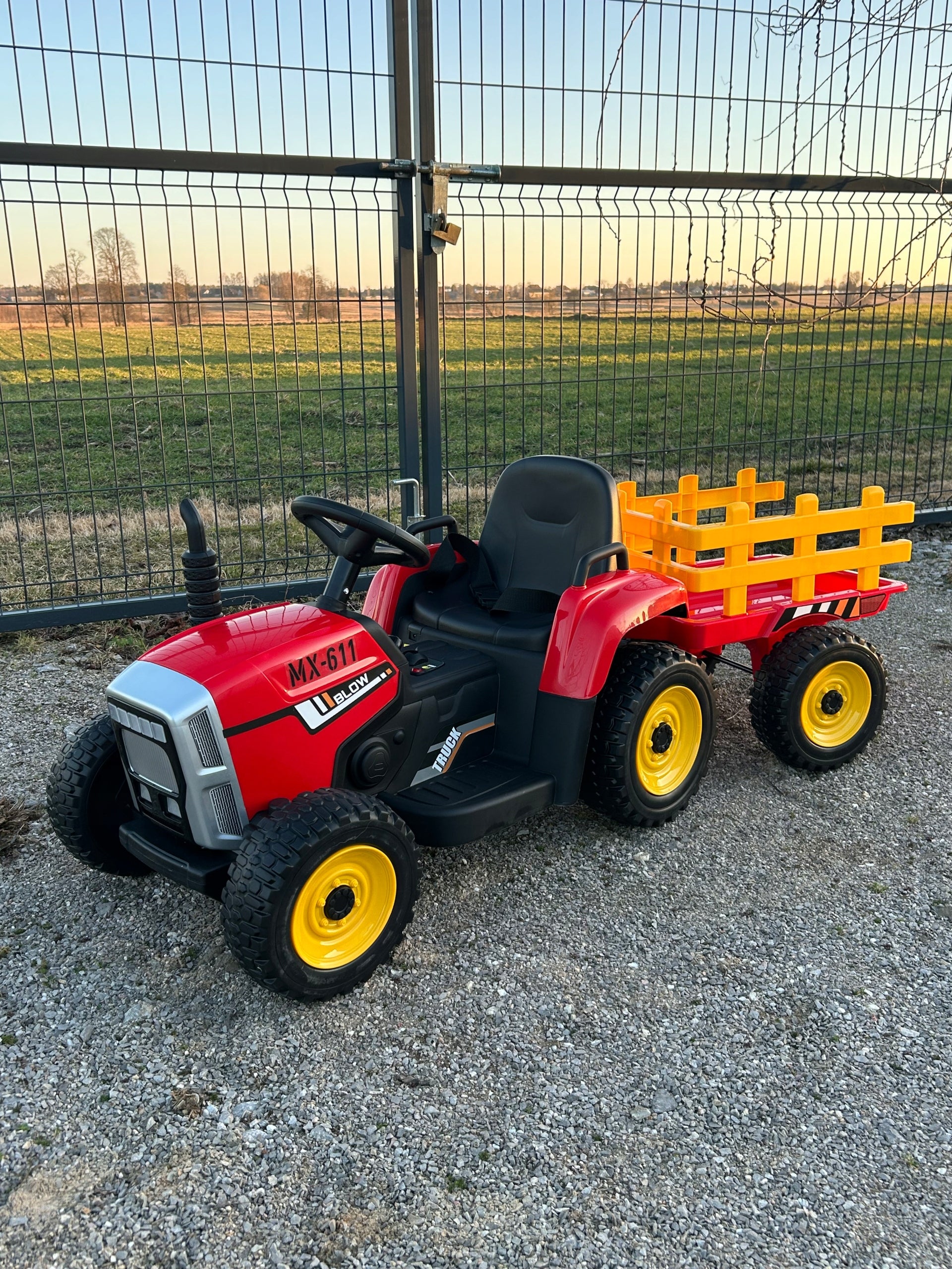 Battery Tractor with Trailer Pilot 12V Soft Wheels BLOW Red Vehicle length 1 cm