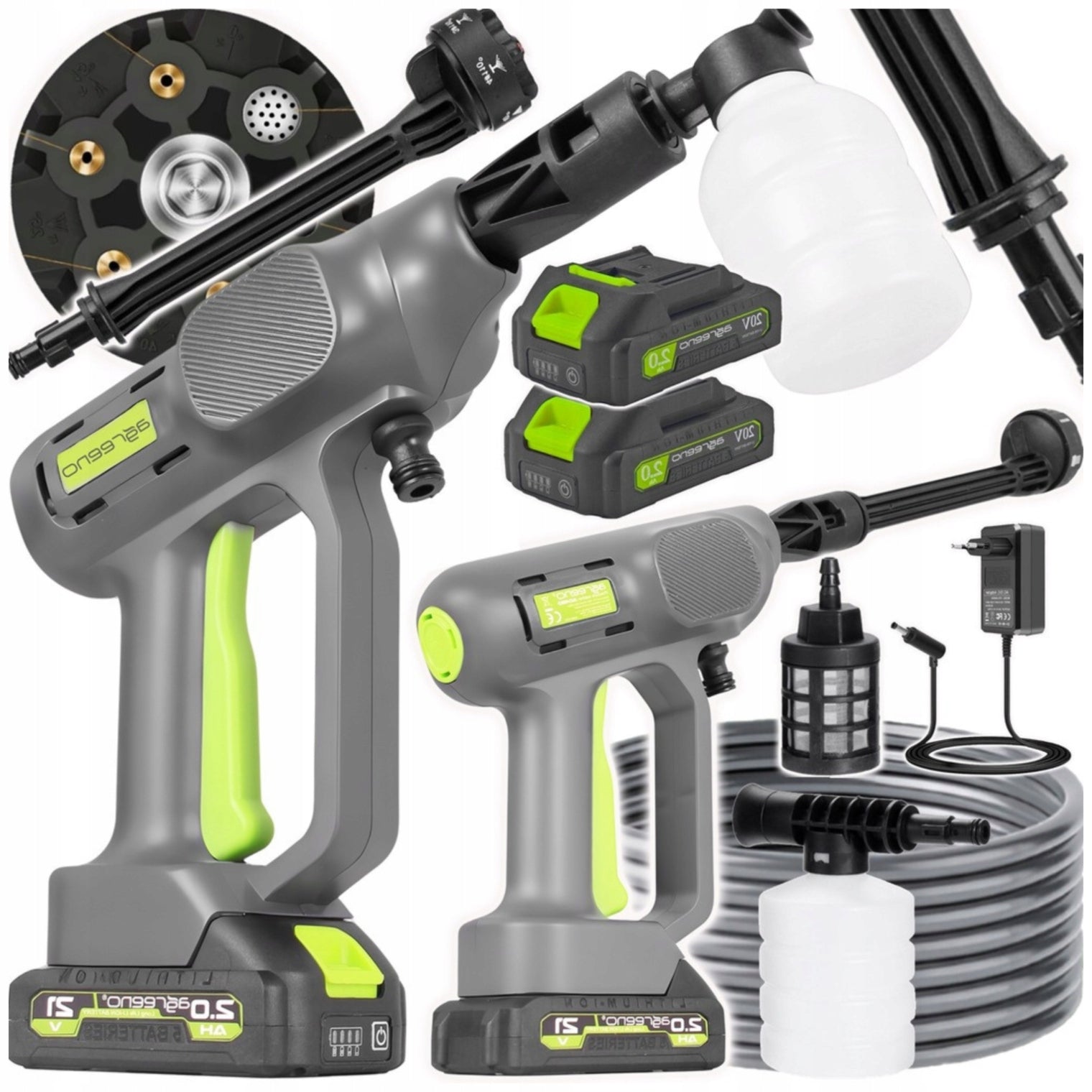 Battery Washer Electric Pressure 60Bar 2 Batteries Sprayer