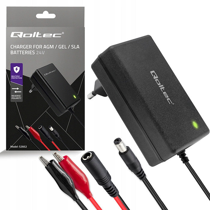 Battery charger Qoltec 24V | 19.2W