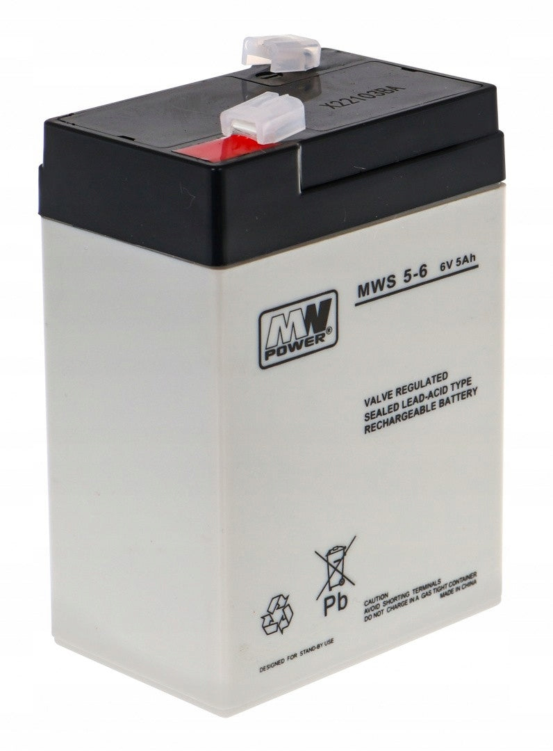 Battery for motorbike car 6V/5Ah MW POWER lead-acid BATTERY STOCK Manufacturer code AKU.6V-5AH