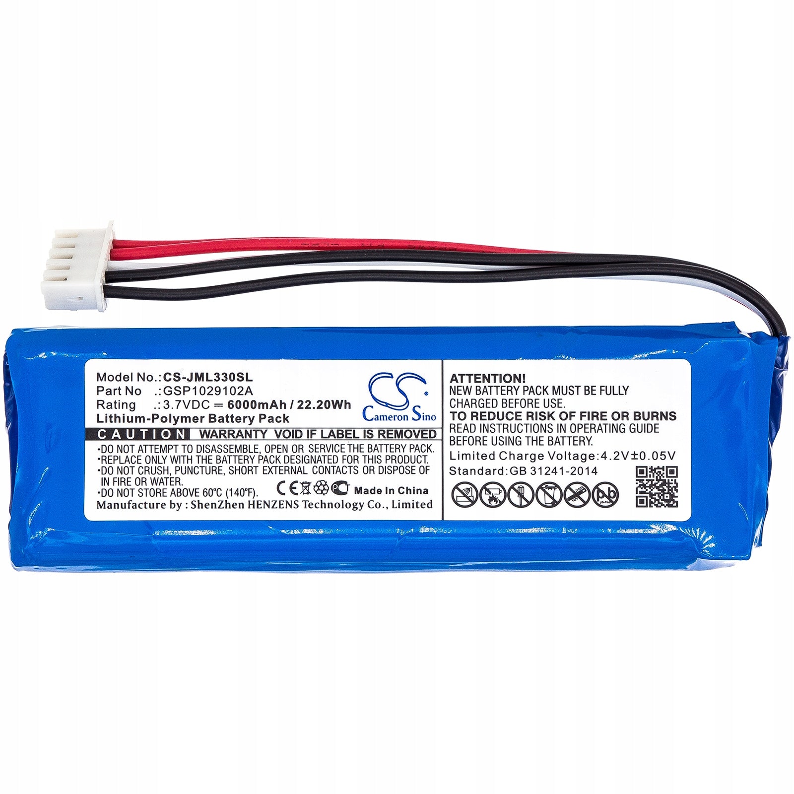 Battery for speaker JBL charge 3 replacement Li-Polymer 6000mAh 22.20Wh (Came Model Charge 3