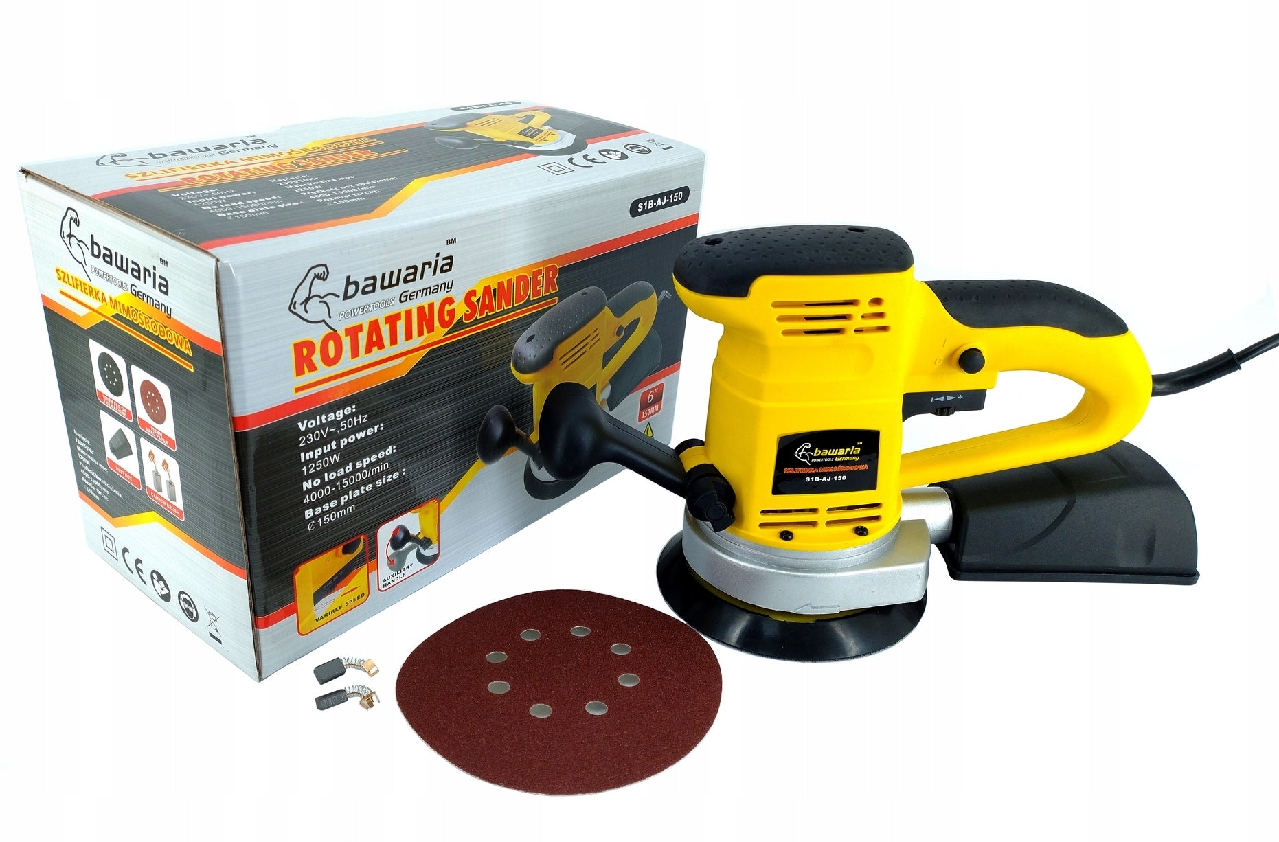 Bavaria AJ-150 Oscillating Eccentric Grinder 150mm 1250W Adjustable Manufacturer code S1B-AJ-150