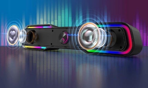 Bazivve RGB Dynamic Computer Speaker with Hi-Fi and Mood RGB Black Manufacturer code 97632