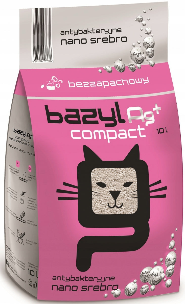 Bazyl Ag+ Compact bentonite cat litter with nano silver 10l Brand Bazyl