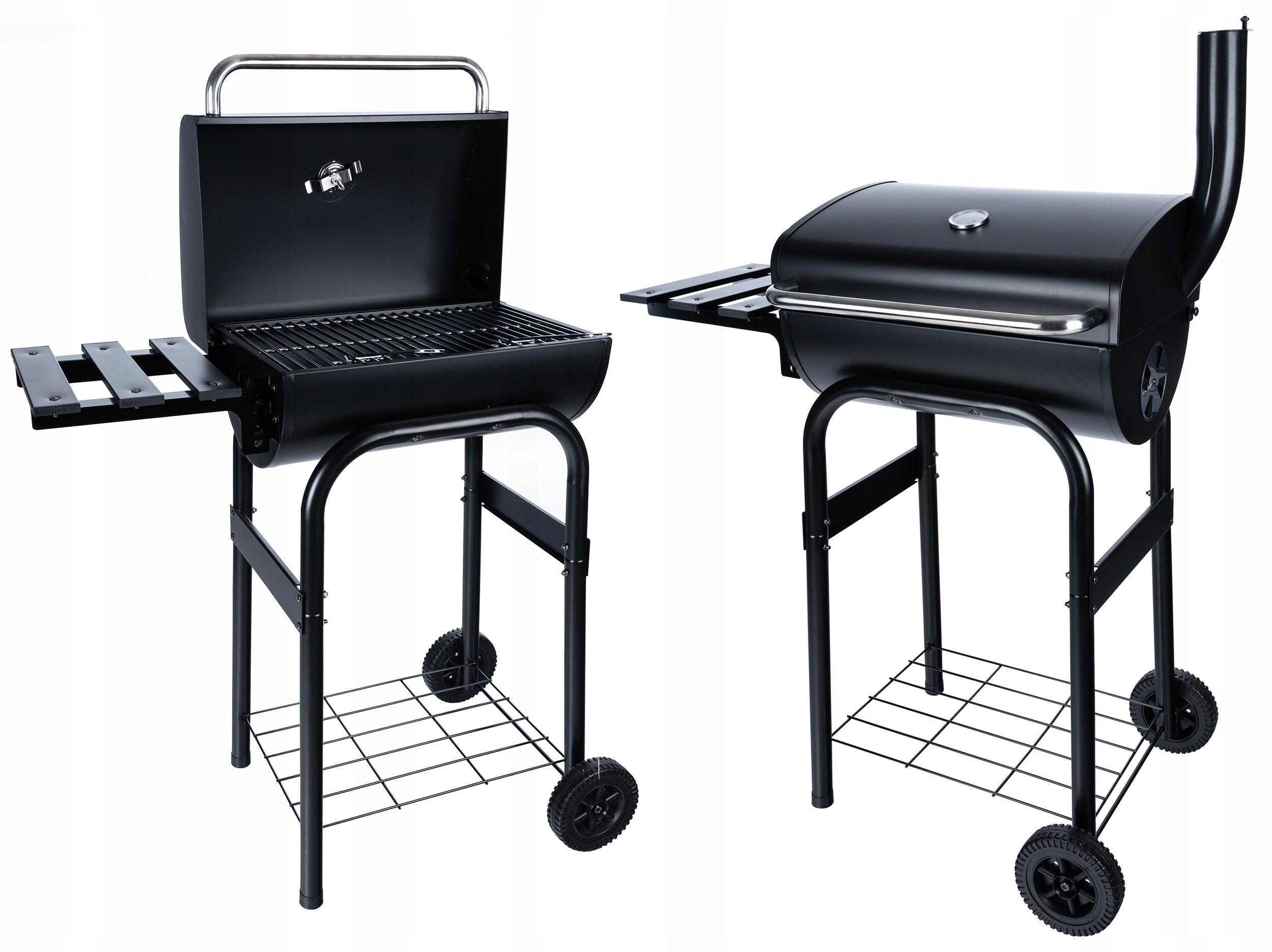 Bbq Portable Grill with Charcoal Garden Cover for Briquette Lockable + Chimney Grate length 45 cm