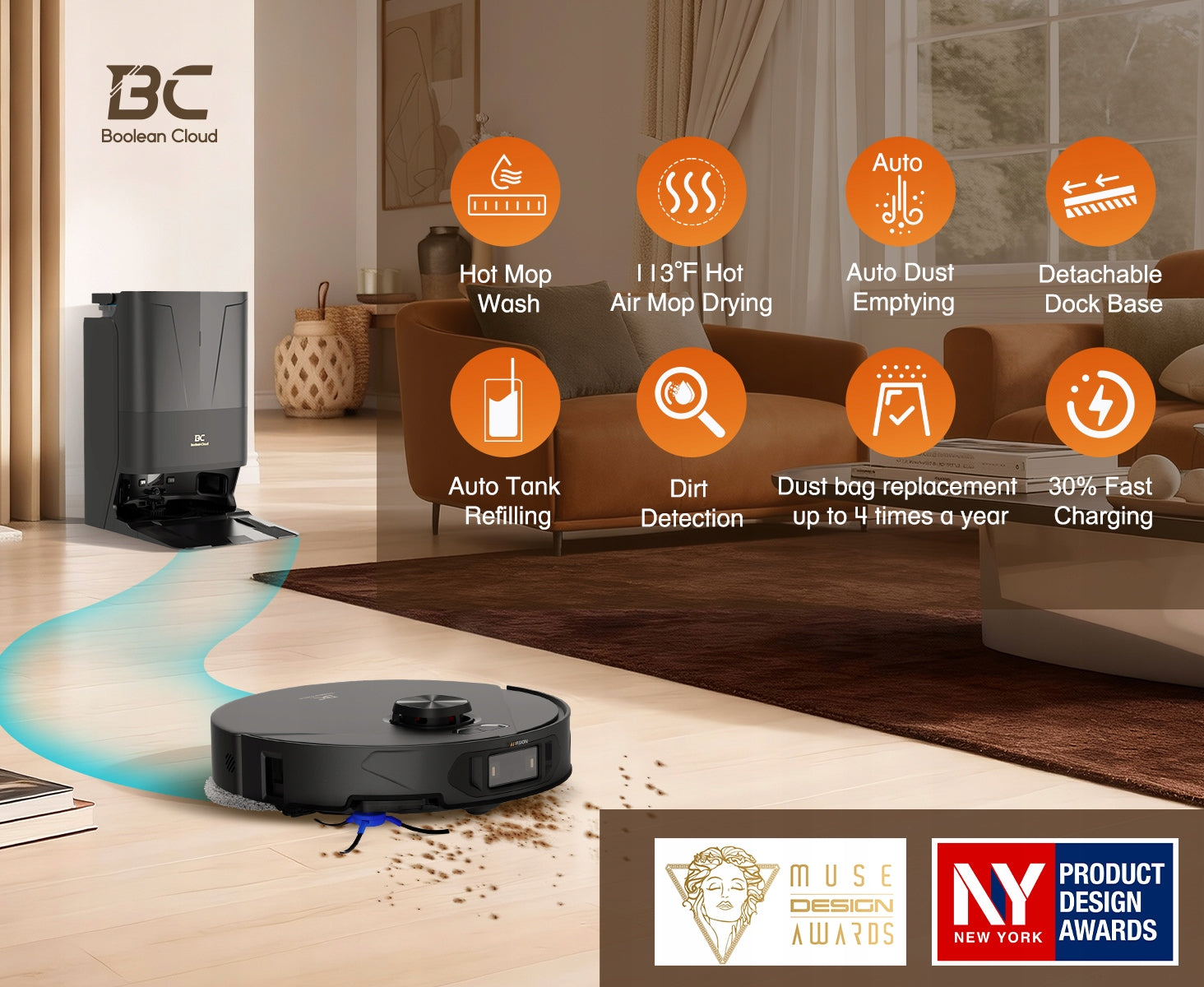 Bcdroid A10 Ultra Robot Vacuum Cleaner, 25,000 Pa Suction Power EAN (GTIN) 6900745046520