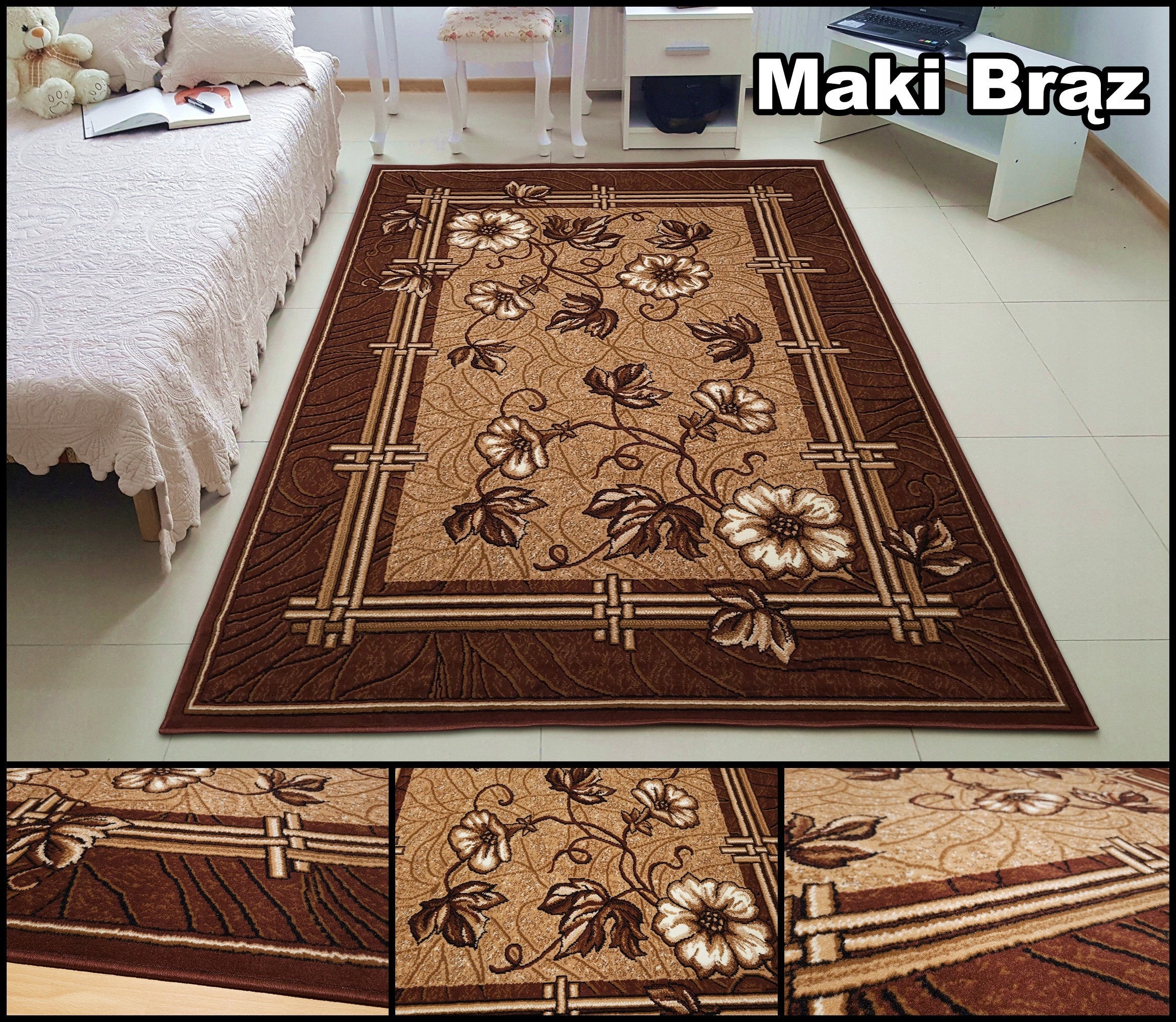 Bcf Densely woven carpet Alfa 150x210 MIX Style Bronze Bordo Grey @ Pattern Selection Kind with short hair