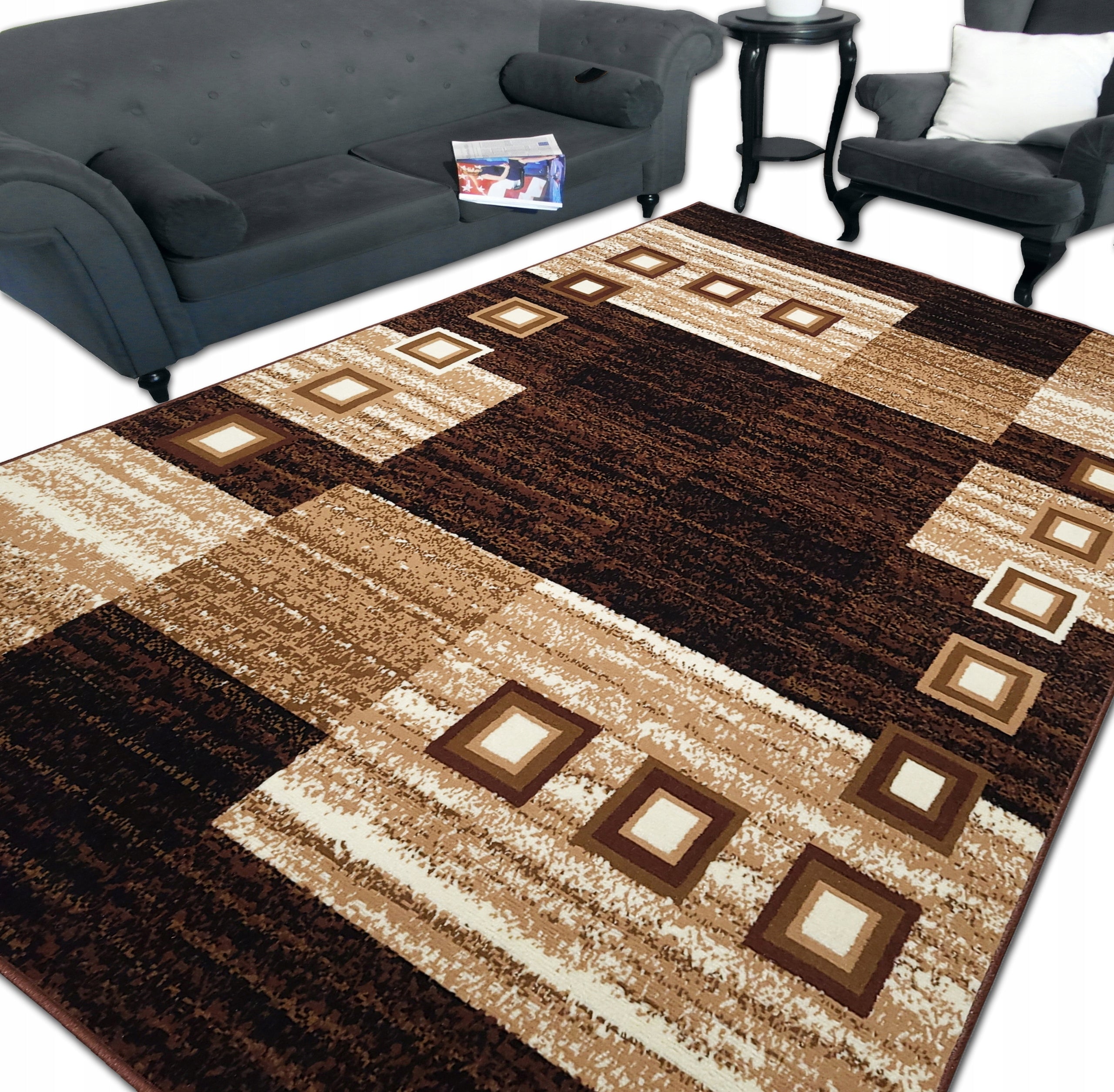 Bcf Densely woven carpet Alfa 150x210 MIX Style Bronze Bordo Grey @ Pattern Selection