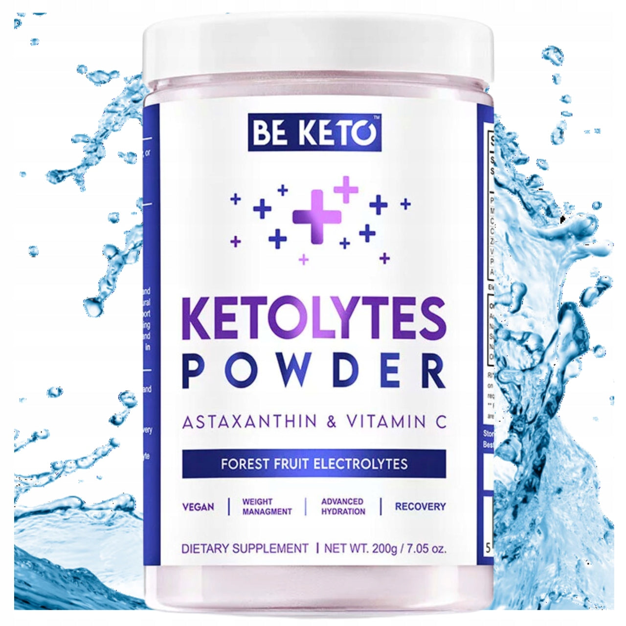 Be KETO ELECTROLYTES Powder MAGNESIUM POTASSIUM VITAMIN C CALCIUM Forest Fruit 200g