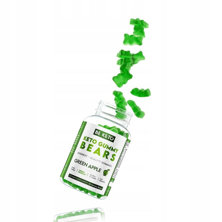 BeKeto Jellies Bears-Green Apple Garcinia Biotin BE KETO Expiration date at least six months from the date of purchase