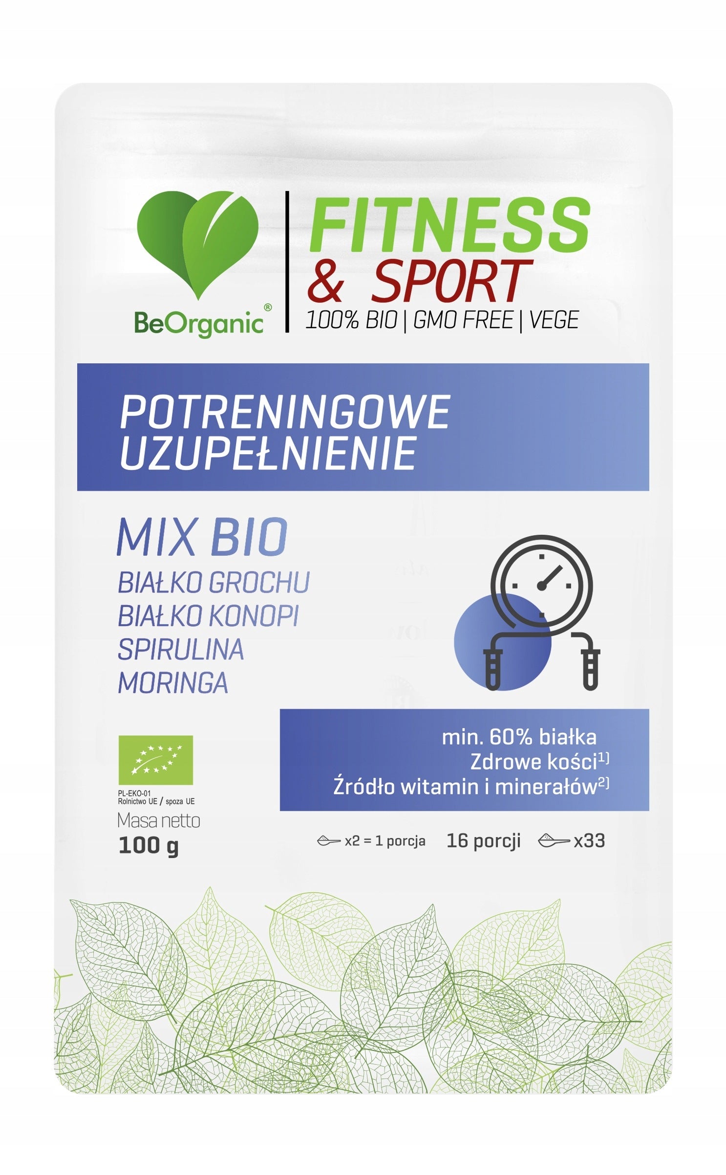 BeOrganic Fitness & Sport POST-WORKOUT SUPPLEMENT MIX BIO Powder 100g Expiration date not specified