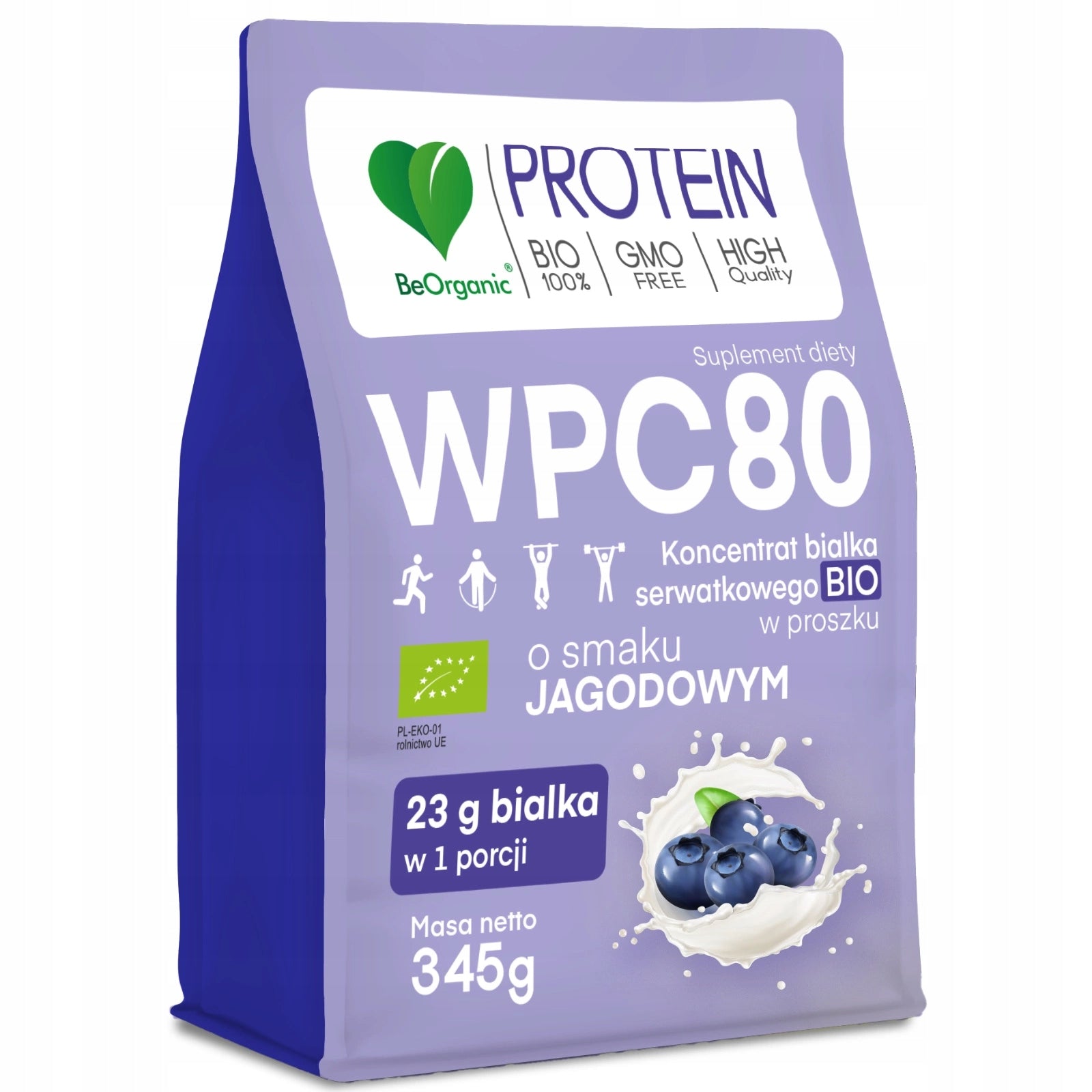 BeOrganic WHEY PROTEIN BIO powder WPC 80 Berry AMINO ACIDS BCAA