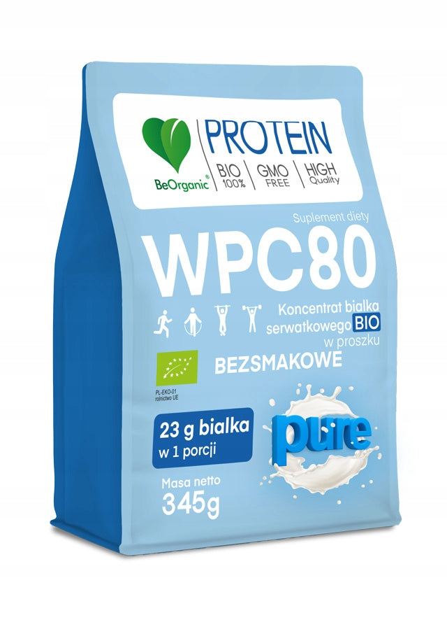 BeOrganic WHEY PROTEIN BIO powder WPC 80 PROTEIN Tasteless BCAA