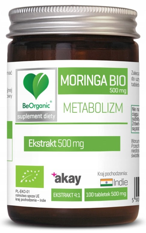 BeOrganic by Aliness MORINGA Extract BIO 500mg 100 Tablets
