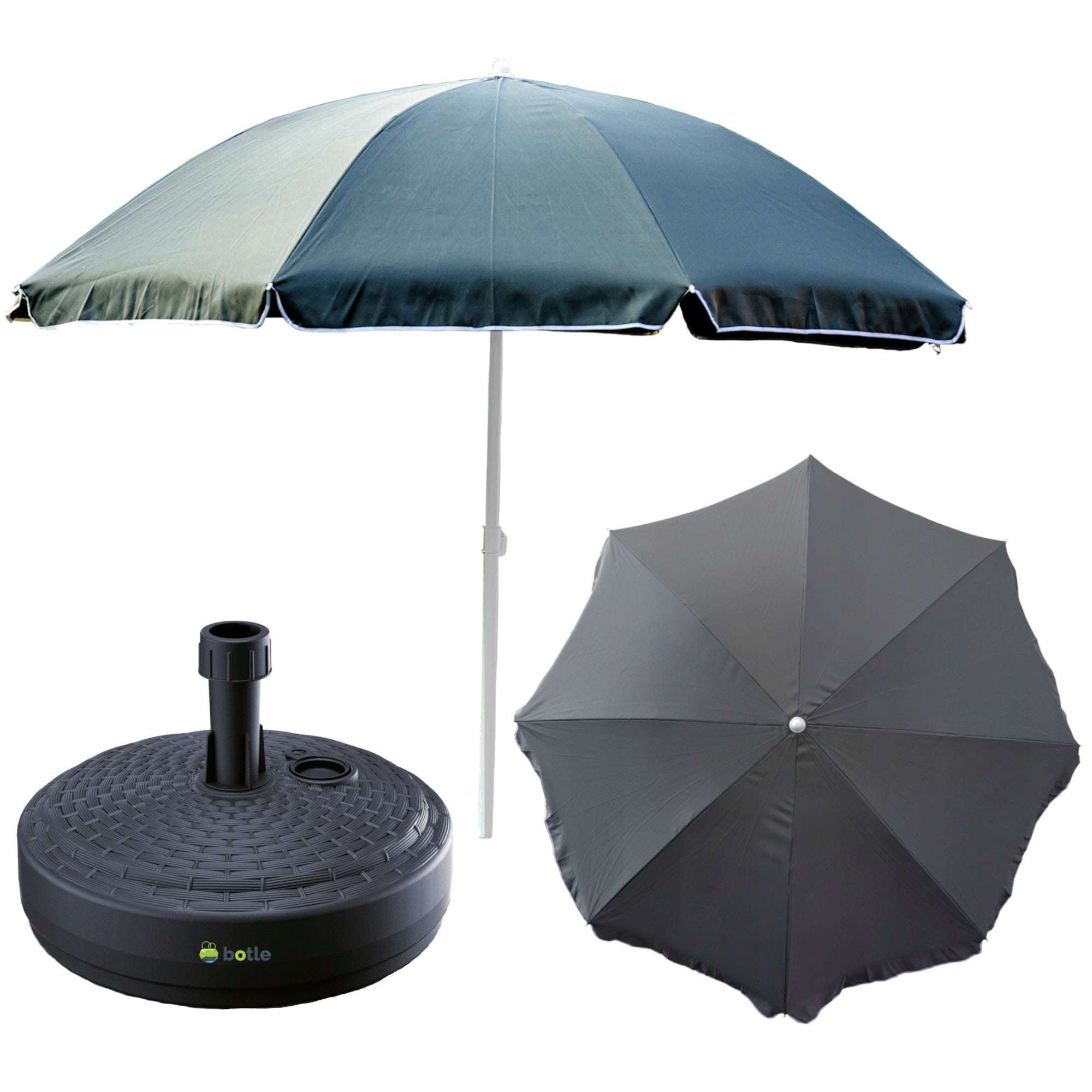 Beach Garden Umbrella 240cm Large Broken With Base Stand Round Set