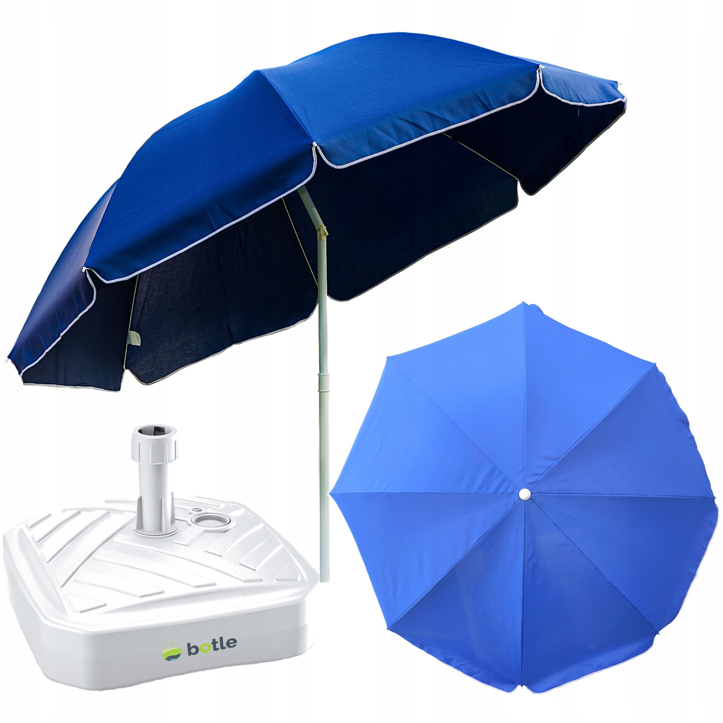 Beach Garden Umbrella 240cm Large Broken with Base Stand Square Set
