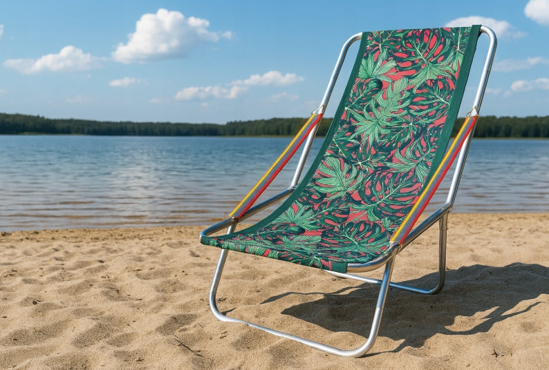 Beach Lounger Folding For Bag Lightweight Hiking Up To 150kg Aluminum Strong Model Lekki leżak plażowy składany do torby