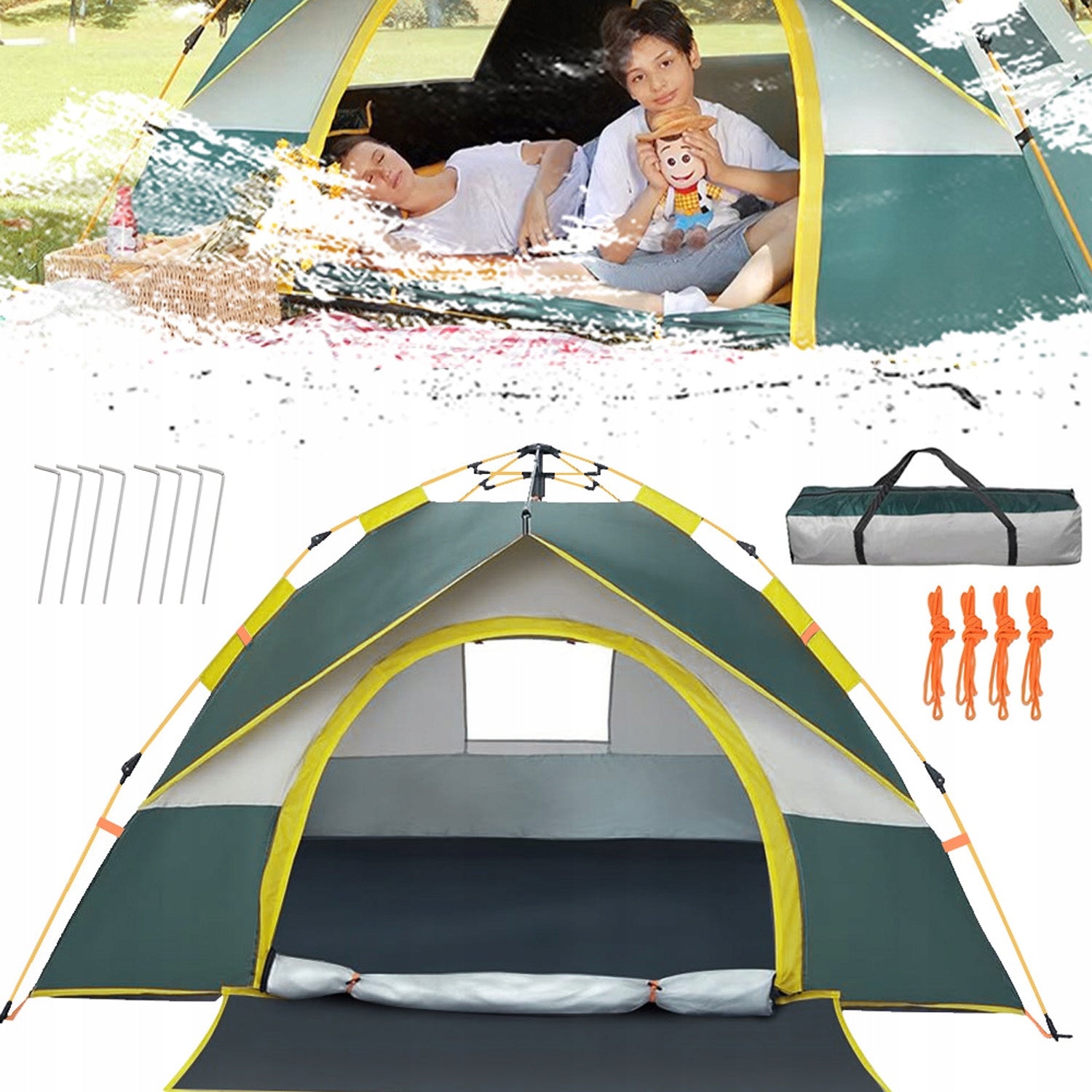 Beach Tent Camping Tent Tourist Strong Automatically Folding Frame internal