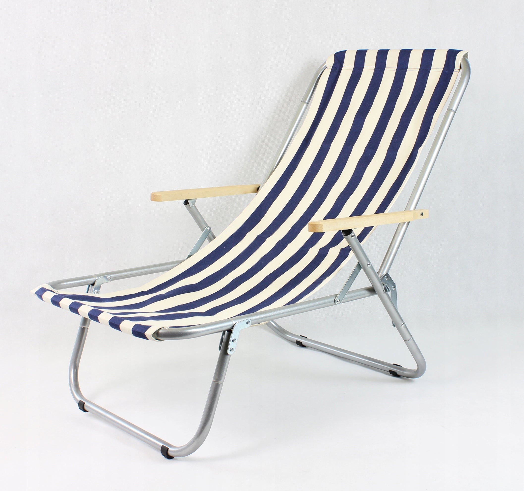 Beach lounger folding aluminum 150 kg + bag – lightweight, durable Color blue