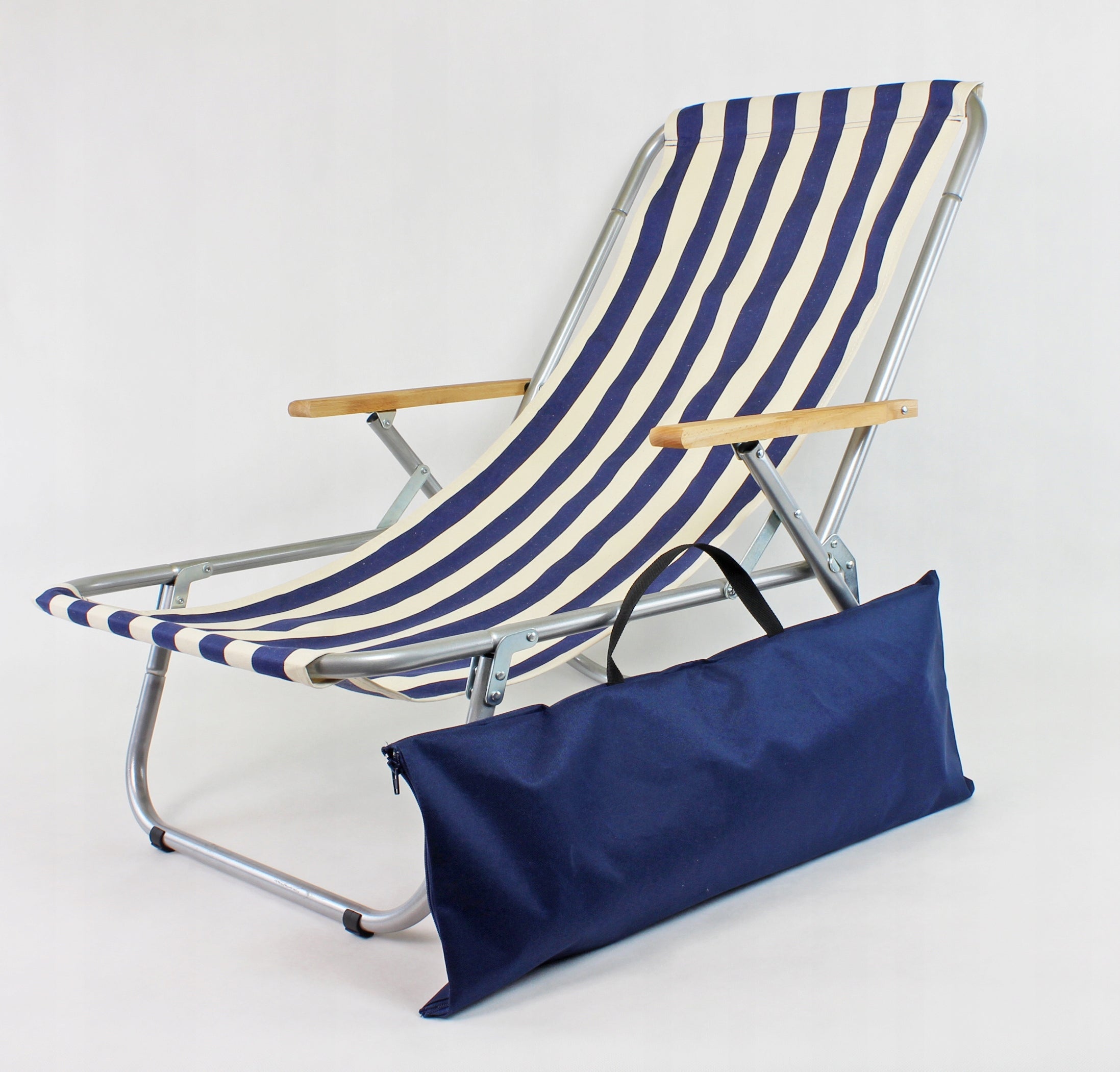 Beach lounger folding aluminum 150 kg + bag – lightweight, durable Kind sunbed