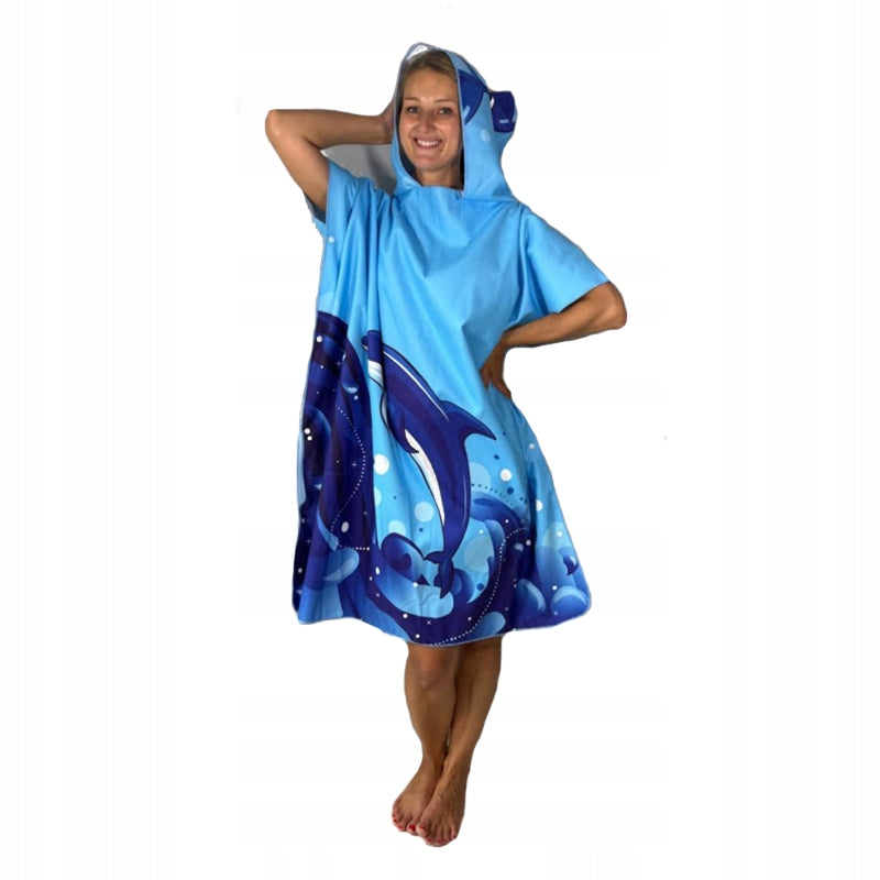 Beach poncho with hood beach towel for swimming pool - Medusa Brand no brand