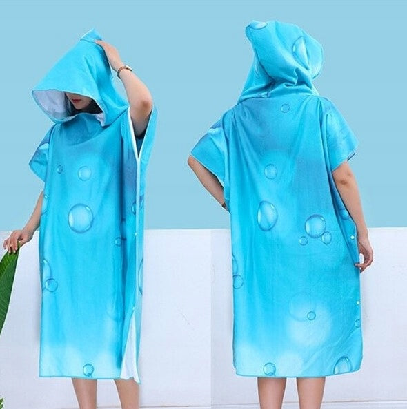 Beach poncho with hood beach towel for swimming pool - Medusa Product width 90 cm