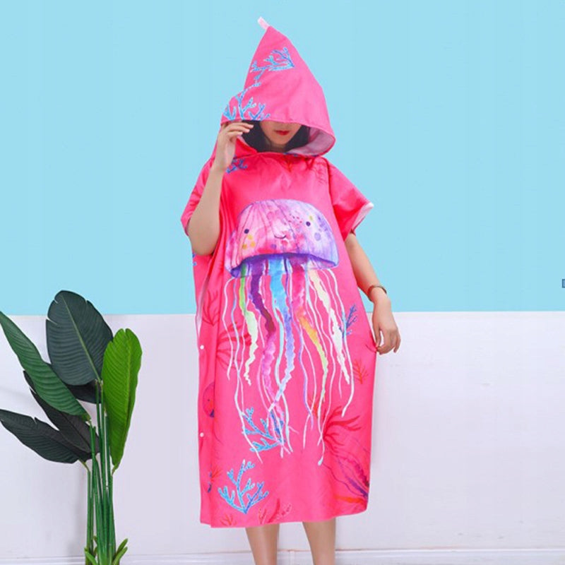 Beach poncho with hood beach towel for swimming pool - Medusa