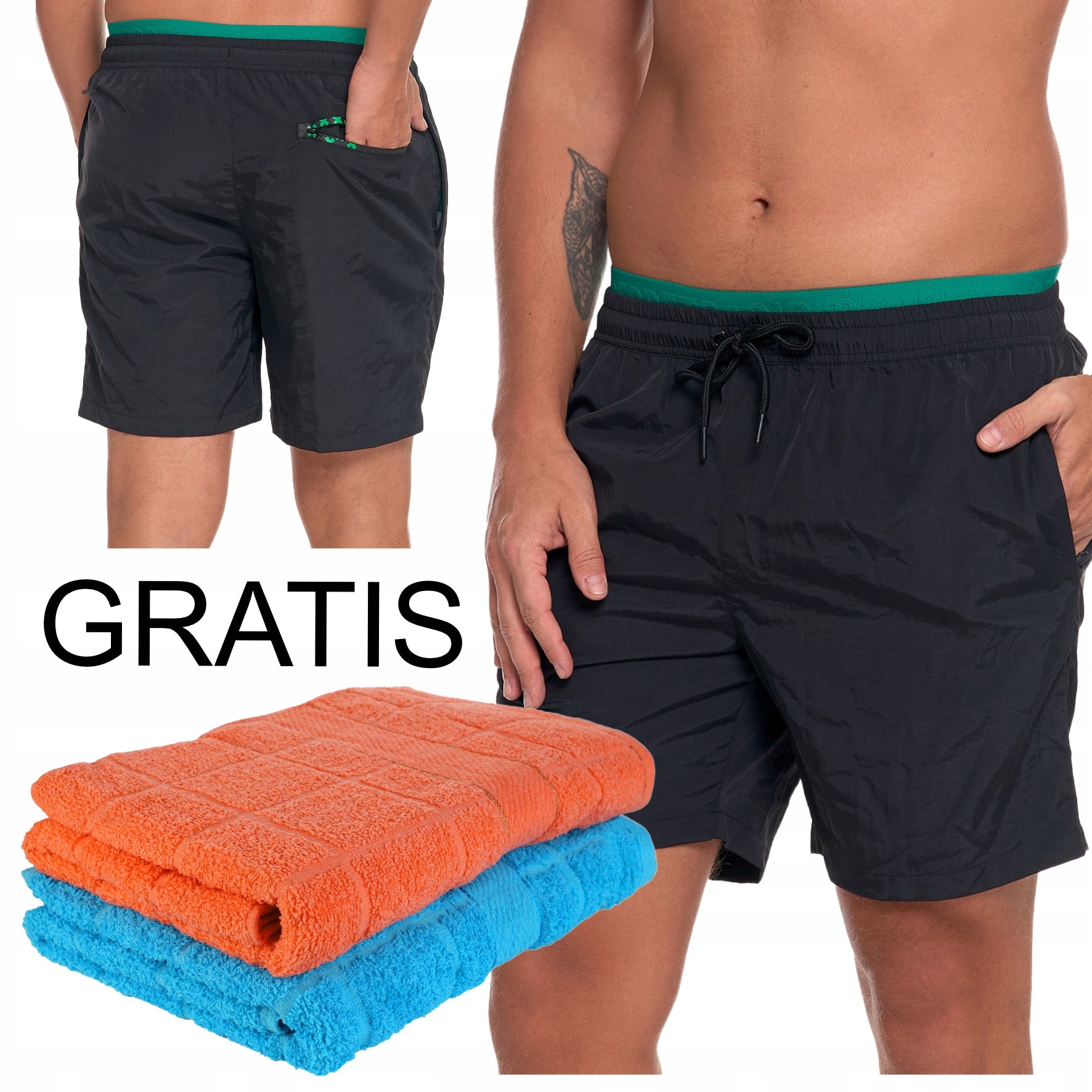 Beach shorts with binding FREEBIE TOWEL swimming trunks pockets MORAJ XXL