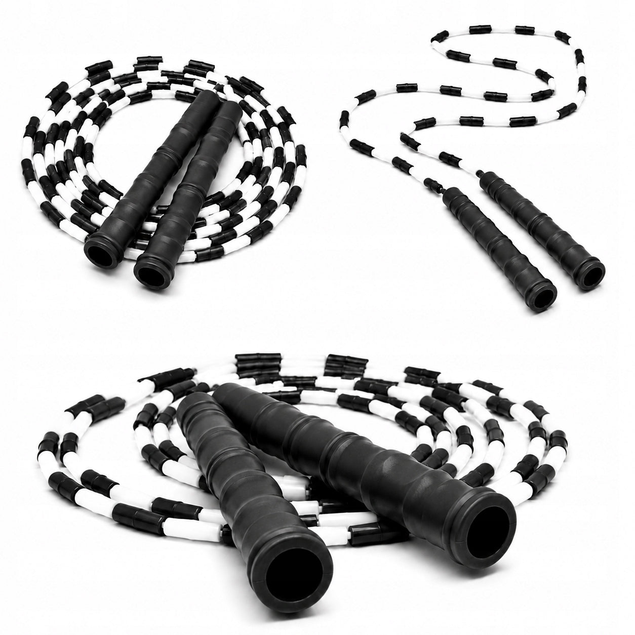 Bead jump rope for athletes adjustable CrossFit freestyle 305cm Y3S Manufacturer code Skakanka koralikowa biało-czarna
