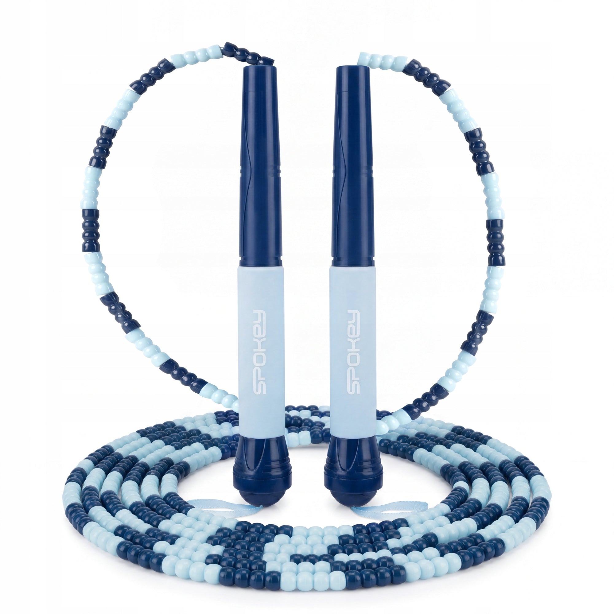 Bead jump rope for children adjustable handles with gel Spokey CORAL
