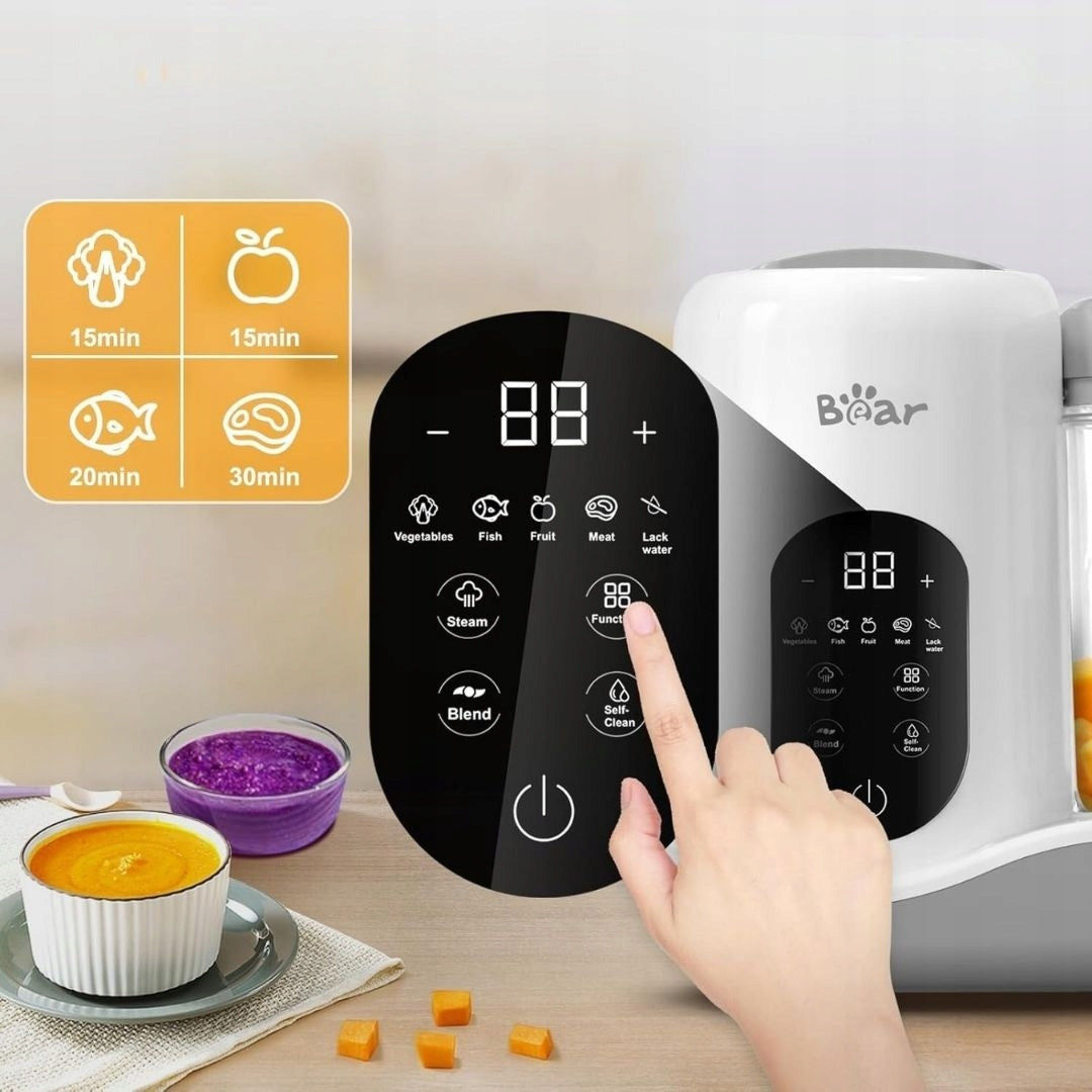 Bear Baby Food Processor Blender Self Cleaning Infant Cooking QV Brand Bear