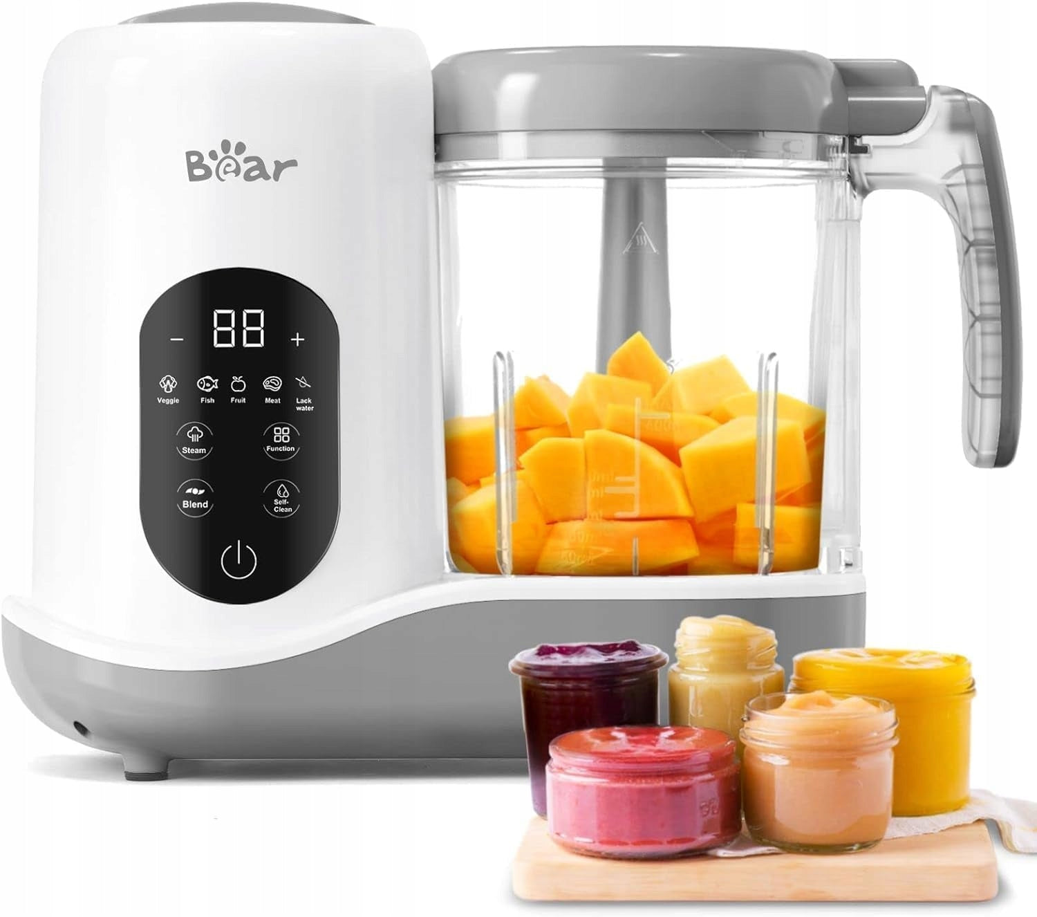 Bear Baby Food Processor Blender Self Cleaning Infant Cooking QV