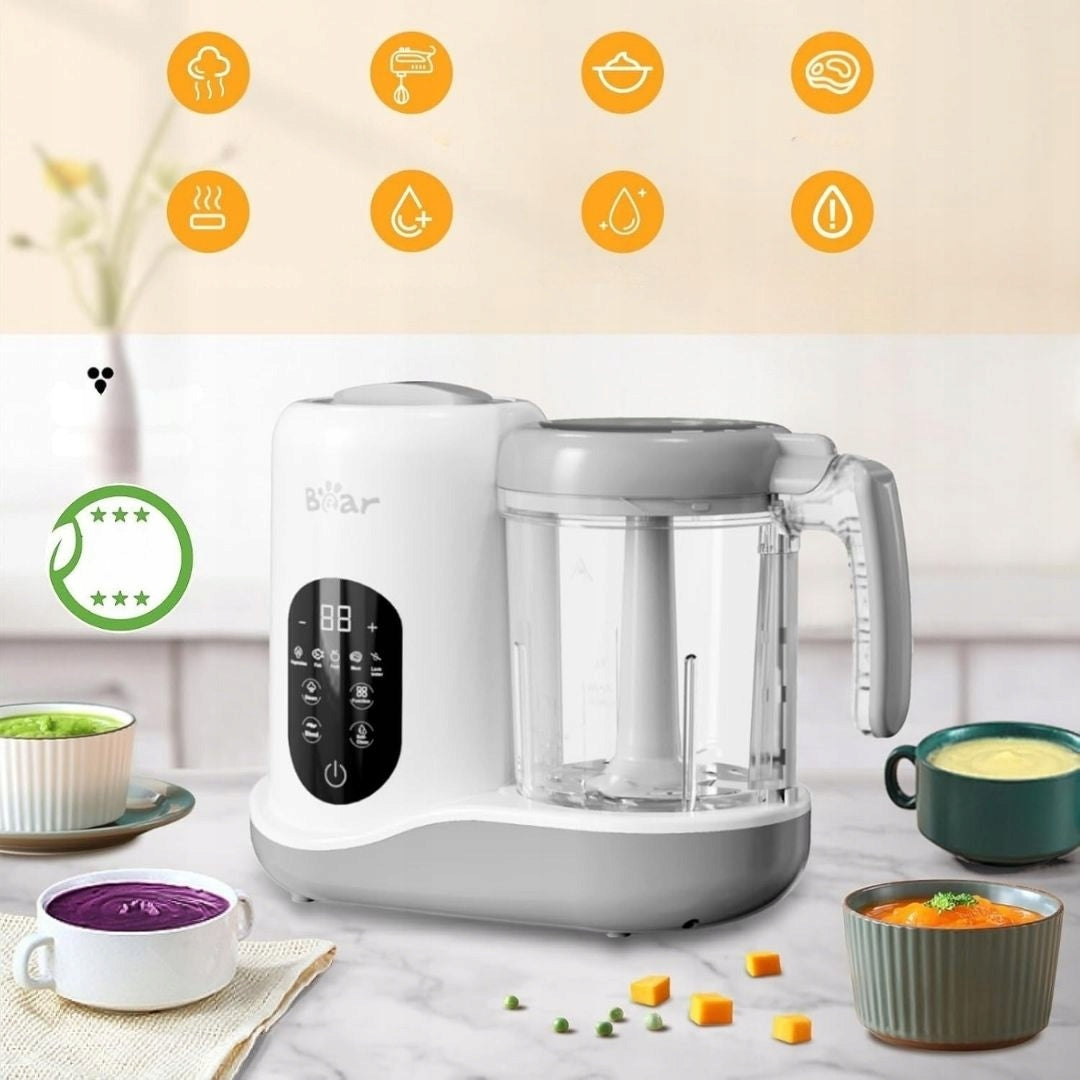 Bear Baby Food Processor With Blender Self Cleaning Cooking Infants QV Packaging status original