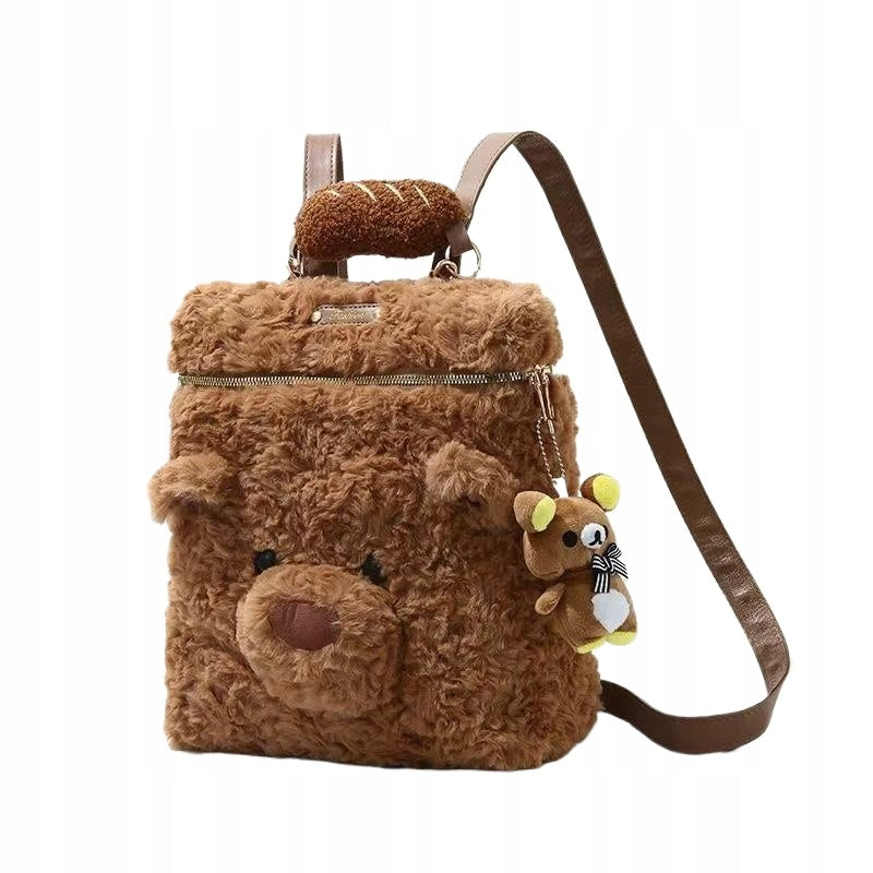 Bear Plush Girls Backpack Girls Backpack + Bear Pendant Packaging status original