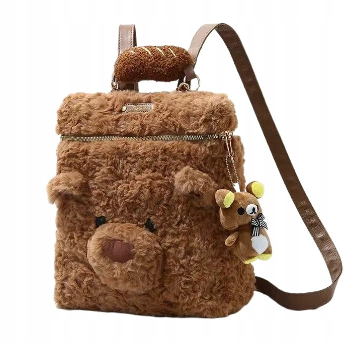 Bear Plush Girls Backpack Girls Backpack + Bear Pendant